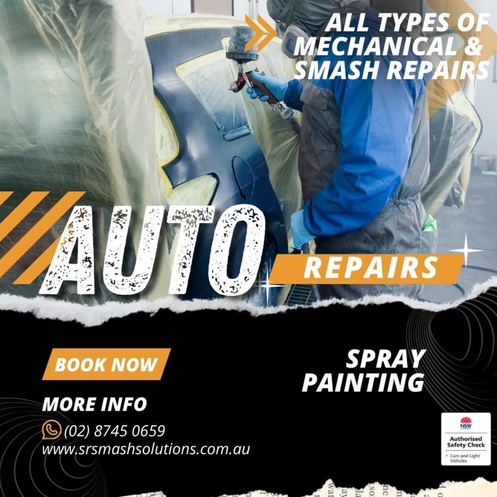 Image presents smash repairs Strathfield spray painting
